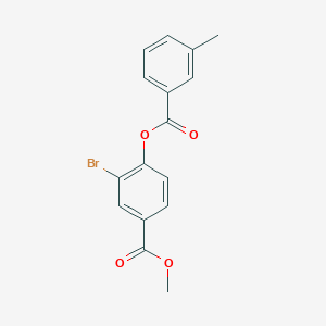 molecular formula C16H13BrO4 B388418 Methyl 3-bromo-4-[(3-methylbenzoyl)oxy]benzoate 