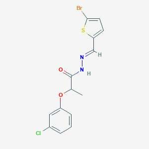 molecular formula C14H12BrClN2O2S B388420 N'-[(5-bromo-2-thienyl)methylene]-2-(3-chlorophenoxy)propanohydrazide 