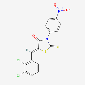 molecular formula C16H8Cl2N2O3S2 B3884208 (5Z)-5-[(2,3-dichlorophenyl)methylidene]-3-(4-nitrophenyl)-2-sulfanylidene-1,3-thiazolidin-4-one 