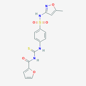 molecular formula C16H14N4O5S2 B388421 4-{[(2-furoylamino)carbothioyl]amino}-N-(5-methyl-3-isoxazolyl)benzenesulfonamide CAS No. 350479-44-6