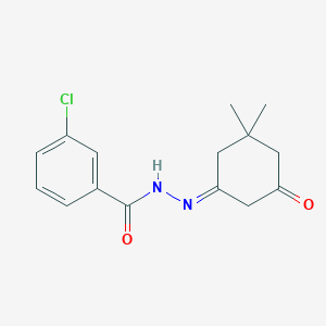 molecular formula C15H17ClN2O2 B388423 3-chloro-N'-(3,3-dimethyl-5-oxocyclohexylidene)benzohydrazide CAS No. 5316-59-6