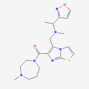 molecular formula C19H26N6O2S B3884231 1-(3-isoxazolyl)-N-methyl-N-({6-[(4-methyl-1,4-diazepan-1-yl)carbonyl]imidazo[2,1-b][1,3]thiazol-5-yl}methyl)ethanamine 