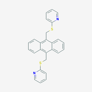 molecular formula C26H20N2S2 B388425 2-[({10-[(2-Pyridinylsulfanyl)methyl]-9-anthryl}methyl)sulfanyl]pyridine 