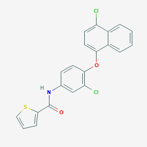 molecular formula C21H13Cl2NO2S B388428 N-{3-chloro-4-[(4-chloro-1-naphthyl)oxy]phenyl}-2-thiophenecarboxamide 