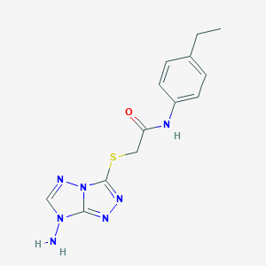 molecular formula C13H15N7OS B388431 2-[(7-amino-7H-[1,2,4]triazolo[4,3-b][1,2,4]triazol-3-yl)sulfanyl]-N-(4-ethylphenyl)acetamide 