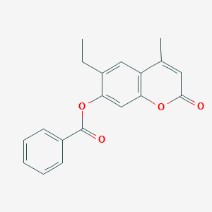 molecular formula C19H16O4 B388436 6-ethyl-4-methyl-2-oxo-2H-chromen-7-yl benzoate 