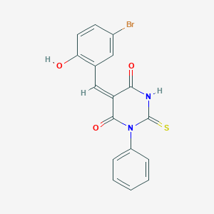 molecular formula C17H11BrN2O3S B388452 5-(5-bromo-2-hydroxybenzylidene)-1-phenyl-2-thioxodihydro-4,6(1H,5H)-pyrimidinedione 