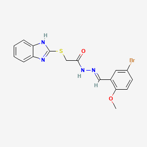 2-(1H-benzimidazol-2-ylsulfanyl)-N'-[(E)-(5-bromo-2-methoxyphenyl)methylidene]acetohydrazide