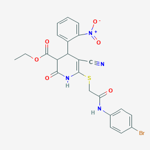 Ethyl 6-({2-[(4-bromophenyl)amino]-2-oxoethyl}sulfanyl)-5-cyano-4-(2-nitrophenyl)-2-oxo-1,2,3,4-tetrahydropyridine-3-carboxylate