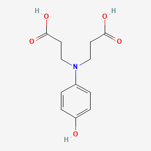 molecular formula C12H15NO5 B3884636 3-[(2-Carboxyethyl)(4-hydroxyphenyl)amino]propanoic acid 