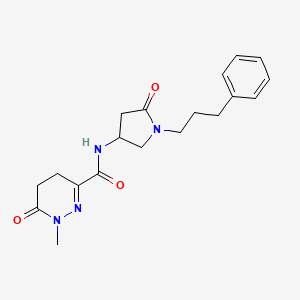 1-methyl-6-oxo-N-[5-oxo-1-(3-phenylpropyl)pyrrolidin-3-yl]-4,5-dihydropyridazine-3-carboxamide