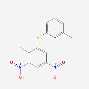 molecular formula C14H12N2O4S B388466 2-Methyl-1-[(3-methylphenyl)sulfanyl]-3,5-dinitrobenzene 
