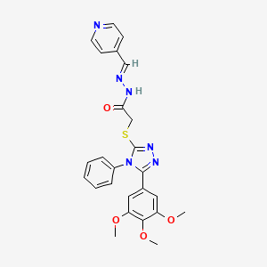 2-{[4-PHENYL-5-(3,4,5-TRIMETHOXYPHENYL)-4H-1,2,4-TRIAZOL-3-YL]SULFANYL}-N'-[(E)-4-PYRIDINYLMETHYLIDENE]ACETOHYDRAZIDE