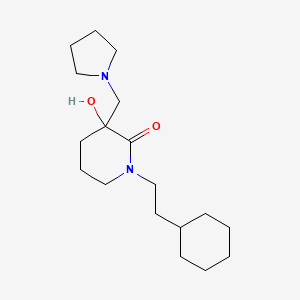 1-(2-Cyclohexylethyl)-3-hydroxy-3-(pyrrolidin-1-ylmethyl)piperidin-2-one