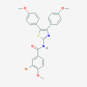 molecular formula C25H21BrN2O4S B388478 N-[4,5-bis(4-methoxyphenyl)-1,3-thiazol-2-yl]-3-bromo-4-methoxybenzamide 