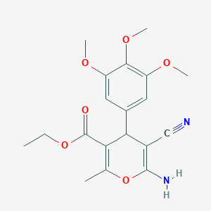 molecular formula C19H22N2O6 B388480 ethyl 6-amino-5-cyano-2-methyl-4-(3,4,5-trimethoxyphenyl)-4H-pyran-3-carboxylate CAS No. 300838-45-3