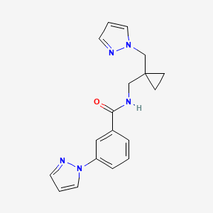 3-(1H-pyrazol-1-yl)-N-{[1-(1H-pyrazol-1-ylmethyl)cyclopropyl]methyl}benzamide