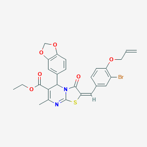 ethyl 2-[4-(allyloxy)-3-bromobenzylidene]-5-(1,3-benzodioxol-5-yl)-7-methyl-3-oxo-2,3-dihydro-5H-[1,3]thiazolo[3,2-a]pyrimidine-6-carboxylate