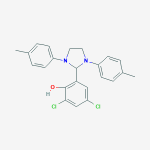 molecular formula C23H22Cl2N2O B388488 2-[1,3-Bis(4-methylphenyl)-2-imidazolidinyl]-4,6-dichlorophenol 
