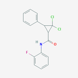 2,2-dichloro-N-(2-fluorophenyl)-3-phenylcyclopropanecarboxamide