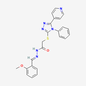 N-[(E)-(2-methoxyphenyl)methylideneamino]-2-[(4-phenyl-5-pyridin-4-yl-1,2,4-triazol-3-yl)sulfanyl]acetamide