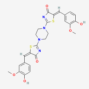 2,2'-(1,4-piperazinediyl)bis[5-(4-hydroxy-3-methoxybenzylidene)-1,3-thiazol-4(5H)-one]