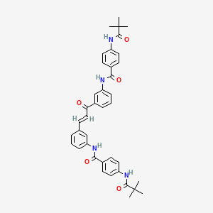 4-[(2,2-DIMETHYLPROPANOYL)AMINO]-N-(3-{(E)-3-[3-({4-[(2,2-DIMETHYLPROPANOYL)AMINO]BENZOYL}AMINO)PHENYL]-3-OXO-1-PROPENYL}PHENYL)BENZAMIDE