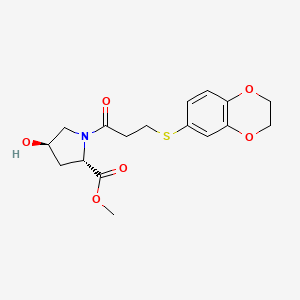 methyl (2S*,4R*)-1-[3-(2,3-dihydro-1,4-benzodioxin-6-ylthio)propanoyl]-4-hydroxypyrrolidine-2-carboxylate