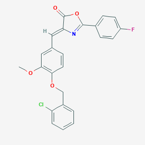 molecular formula C24H17ClFNO4 B388508 (4Z)-4-{4-[(2-chlorobenzyl)oxy]-3-methoxybenzylidene}-2-(4-fluorophenyl)-1,3-oxazol-5(4H)-one 