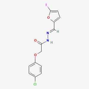 2-(4-chlorophenoxy)-N'-[(5-iodo-2-furyl)methylene]acetohydrazide