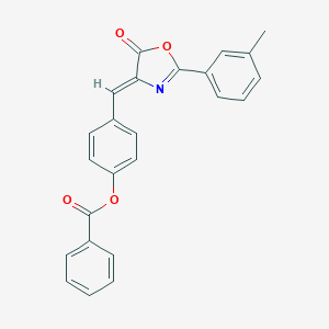 4-[(2-(3-methylphenyl)-5-oxo-1,3-oxazol-4(5H)-ylidene)methyl]phenyl benzoate