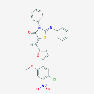 5-[(5-{5-Chloro-4-nitro-2-methoxyphenyl}-2-furyl)methylene]-3-phenyl-2-(phenylimino)-1,3-thiazolidin-4-one