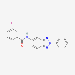 3-fluoro-N-(2-phenyl-2H-1,2,3-benzotriazol-5-yl)benzamide