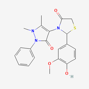 3-(1,5-dimethyl-3-oxo-2-phenylpyrazol-4-yl)-2-(4-hydroxy-3-methoxyphenyl)-1,3-thiazolidin-4-one