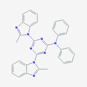 molecular formula C31H24N8 B388514 4,6-bis(2-methyl-1H-benzimidazol-1-yl)-N,N-diphenyl-1,3,5-triazin-2-amine 