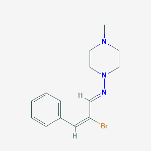 N-(2-bromo-3-phenyl-2-propen-1-ylidene)-4-methyl-1-piperazinamine