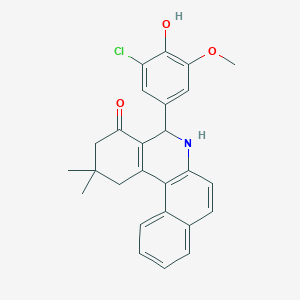 molecular formula C26H24ClNO3 B388519 5-(3-chloro-4-hydroxy-5-methoxyphenyl)-2,2-dimethyl-2,3,5,6-tetrahydrobenzo[a]phenanthridin-4(1H)-one 