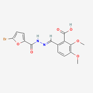 6-[(E)-[(5-bromofuran-2-carbonyl)hydrazinylidene]methyl]-2,3-dimethoxybenzoic acid