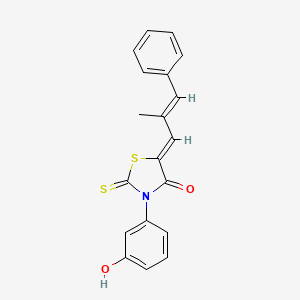 3-(3-hydroxyphenyl)-5-(2-methyl-3-phenyl-2-propen-1-ylidene)-2-thioxo-1,3-thiazolidin-4-one