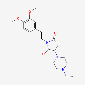 molecular formula C20H29N3O4 B3885240 1-[2-(3,4-Dimethoxyphenyl)ethyl]-3-(4-ethylpiperazin-1-yl)pyrrolidine-2,5-dione 