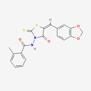 N-[5-(1,3-benzodioxol-5-ylmethylene)-4-oxo-2-thioxo-1,3-thiazolidin-3-yl]-2-methylbenzamide