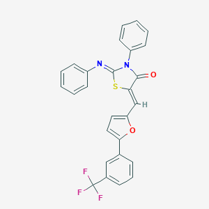3-Phenyl-2-(phenylimino)-5-({5-[3-(trifluoromethyl)phenyl]-2-furyl}methylene)-1,3-thiazolidin-4-one
