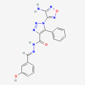 1-(4-amino-1,2,5-oxadiazol-3-yl)-N'-[(E)-(3-hydroxyphenyl)methylidene]-5-phenyl-1H-1,2,3-triazole-4-carbohydrazide