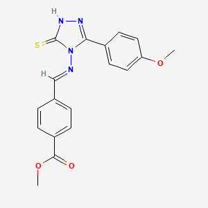 methyl 4-((E)-{[3-mercapto-5-(4-methoxyphenyl)-4H-1,2,4-triazol-4-yl]imino}methyl)benzoate