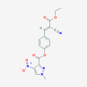 molecular formula C17H14N4O6 B388529 4-(2-cyano-3-ethoxy-3-oxo-1-propenyl)phenyl 4-nitro-1-methyl-1H-pyrazole-3-carboxylate 