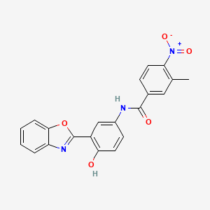 molecular formula C21H15N3O5 B3885304 N-[3-(1,3-benzoxazol-2-yl)-4-hydroxyphenyl]-3-methyl-4-nitrobenzamide 