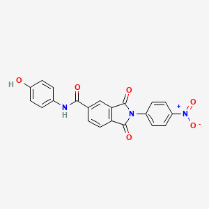 molecular formula C21H13N3O6 B3885326 N-(4-hydroxyphenyl)-2-(4-nitrophenyl)-1,3-dioxo-5-isoindolinecarboxamide 