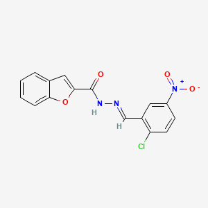 molecular formula C16H10ClN3O4 B3885332 N-[(E)-(2-chloro-5-nitrophenyl)methylideneamino]-1-benzofuran-2-carboxamide 