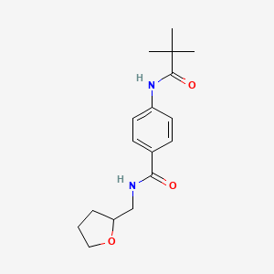 molecular formula C17H24N2O3 B3885354 4-[(2,2-dimethylpropanoyl)amino]-N-(tetrahydro-2-furanylmethyl)benzamide 