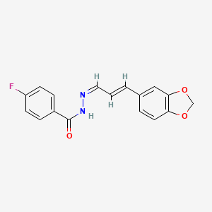 N-[(Z)-[(E)-3-(1,3-benzodioxol-5-yl)prop-2-enylidene]amino]-4-fluorobenzamide